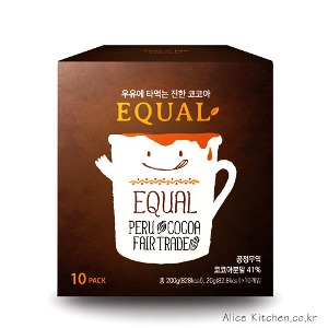[아름다운 커피]New 이퀄 페루 코코아 (공정 무역/ 코코아 분말 41%!! 첨가물 없는 진한 코코아!!) 10스틱
