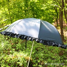 차광 100% 일본 암막 양산 (양우산 겸용) - 깊은 돔형 스타일 - 블랙