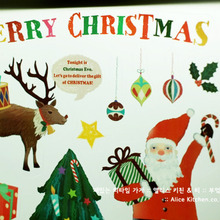 크리스마스 월 스티커 - 트리 + 산타(거실창이나 아이들 방에 붙여보세요!)