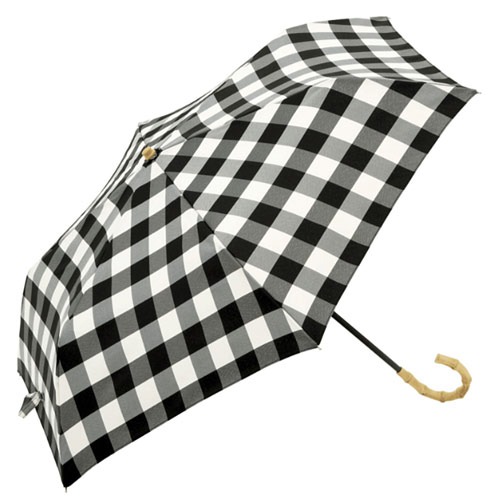 UV컷 95% 일본 양산 (양우산 겸용) - 깅엄 체크 3단 - 블랙