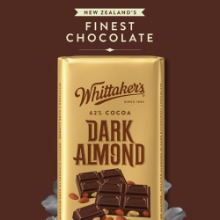 [뉴질랜드 프리미엄 초콜릿!!]휘태커스 초콜릿-62% 다크 아몬드 블럭 200g